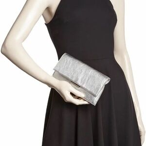 Loeffler Randall Metallic Silver Clutch